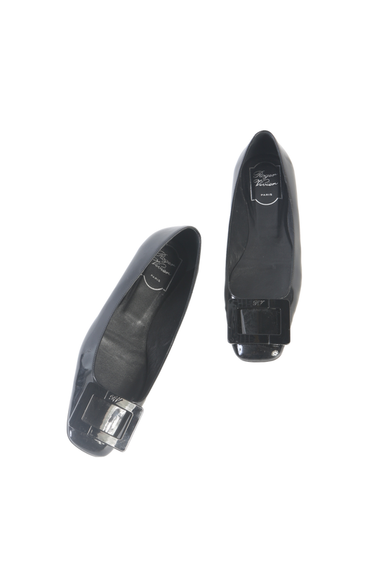 ROGER VIVIER SAPATILHA BLACK PATENT