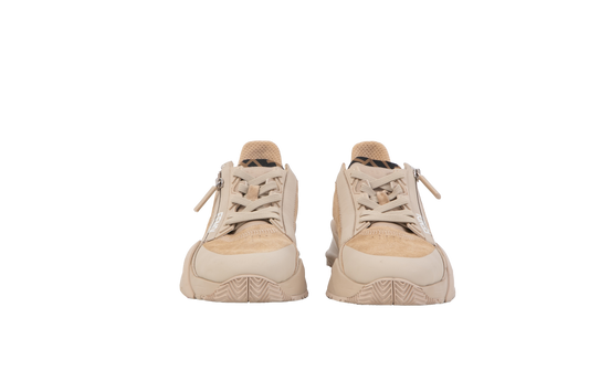 FENDI SNEAKER FLOW LOW TOPS BEIGE VELVET