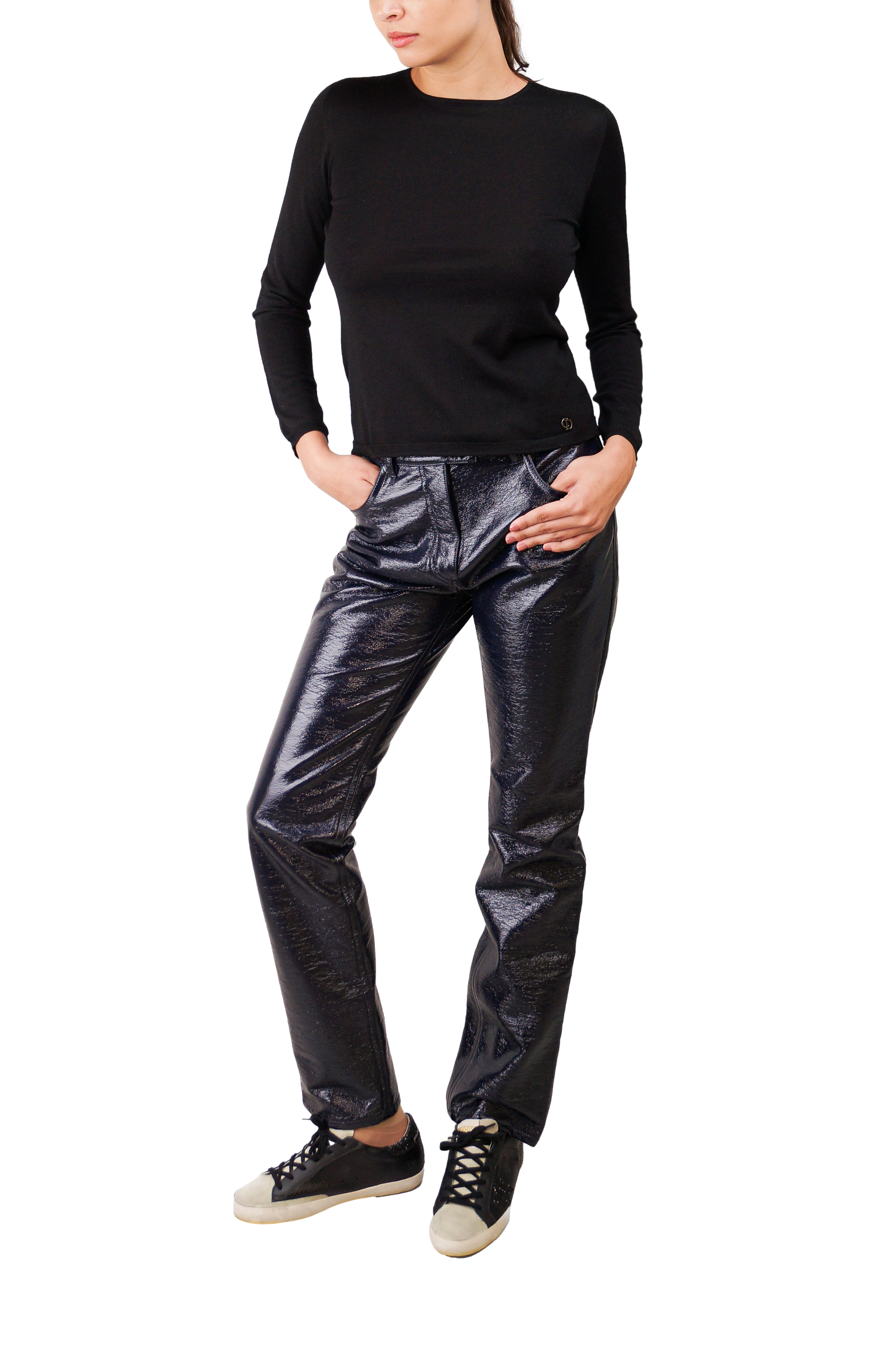 COURRÈGES PANTALON 5-POCHES VINYLE NAVY – Troca de Luxo