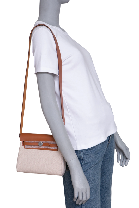 HERMÈS HERBAG ZIP RETOURNE 20 ECRU/BEIGE/FAUVE