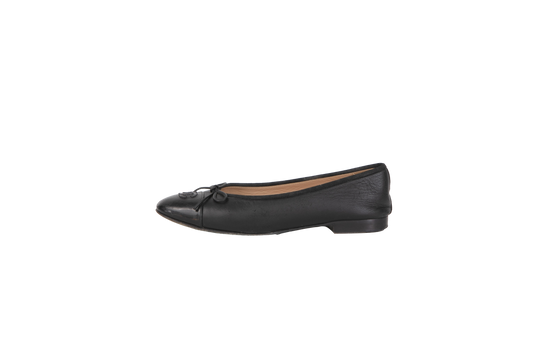 CHANEL BALLET FLAT CC ALL BLACK - 36 1/2 BR