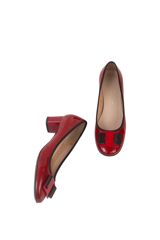 FERRAGAMO SAPATO RED PATENT HEELS