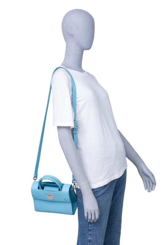 DIOR DIOREVER MINI FLAP GRIANED SKY BLUE