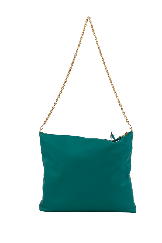 MIU MIU LOGO CHAIN HOBO TURQUOISE
