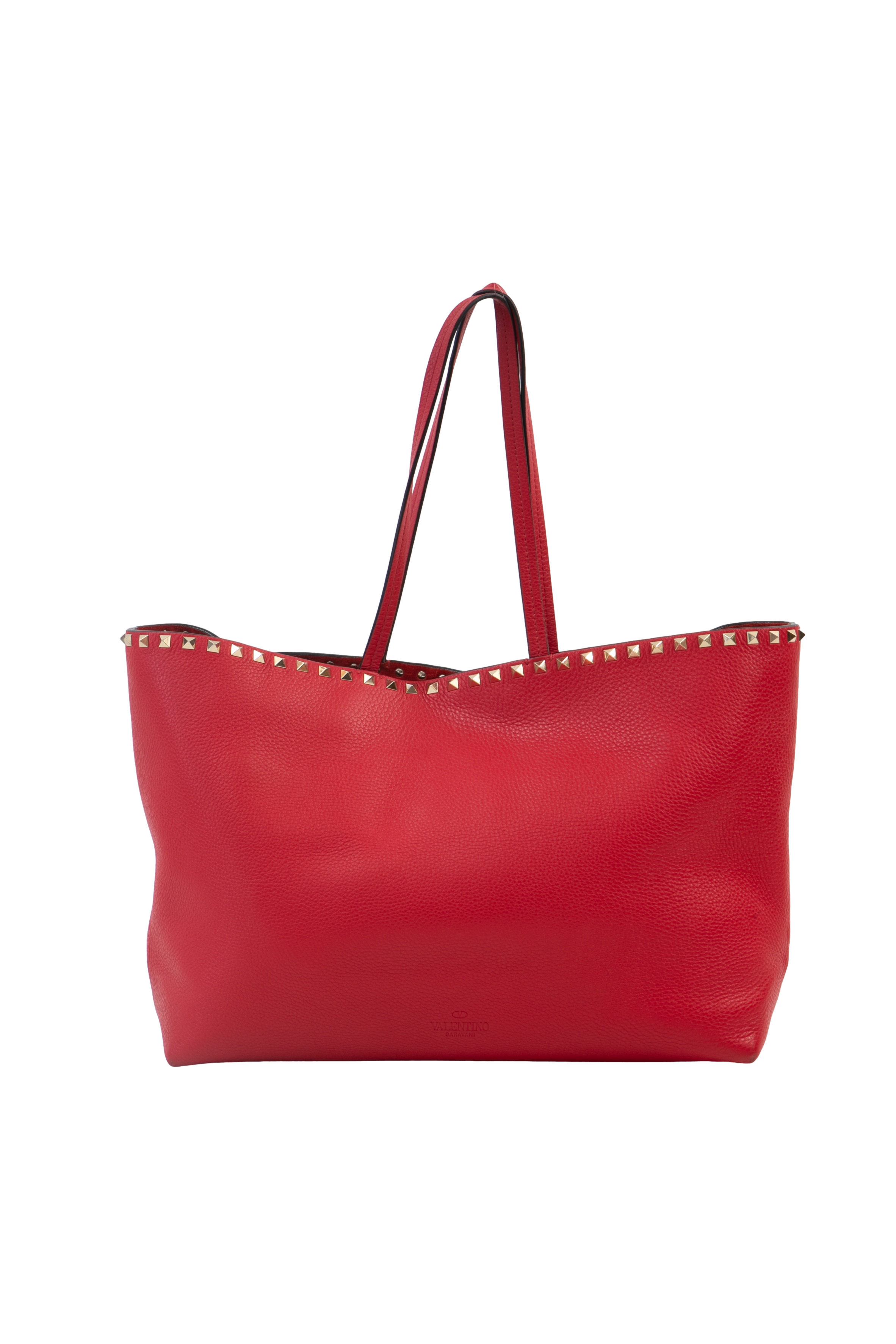 VALENTINO ROCKSTUD TOTE BAG LARGE IN RED