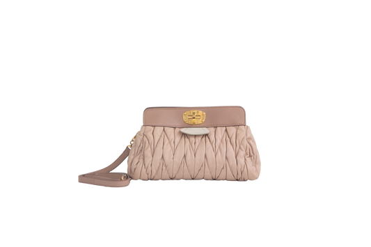 MIU MIU TURNLOCK TWO TONE MATELASSE ROSE
