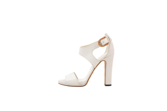 GUCCI SALTO MARFIM FIVELA BAMBOO