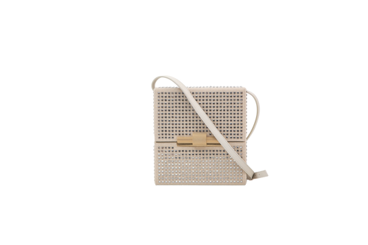 BOTTEGA VENETA BEIGE LINEN CRYSTAL EMBELLISHED