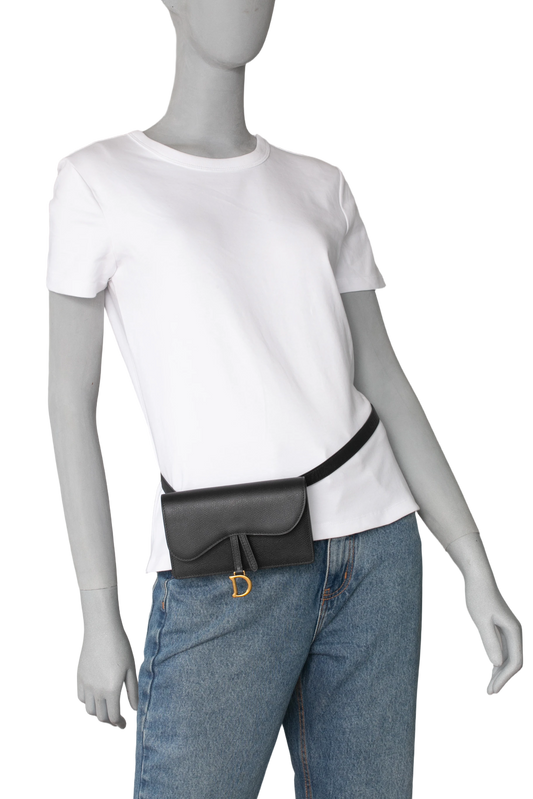 DIOR SADDLE BELT POUCH BLACK
