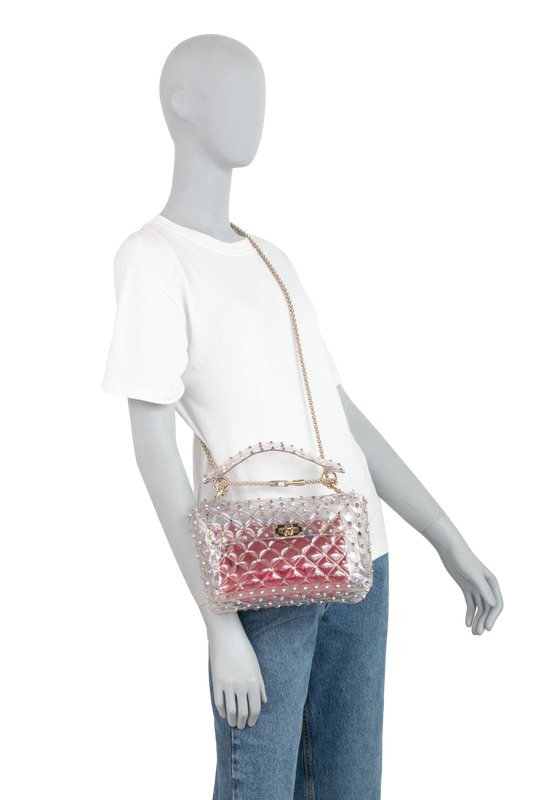 VALENTINO ROCKSTUD MEDIUM PVC TRANSPARENT