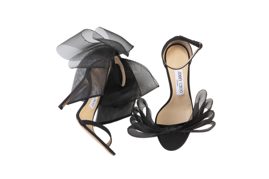 JIMMY CHOO SANDALIA AVELINE LAÇO BLACK
