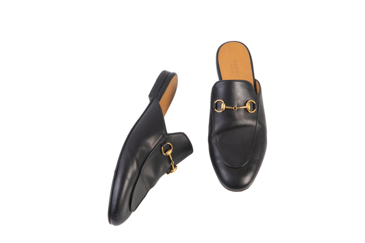 GUCCI MULE PRINCETOWN BLACK - 37 1/2 BR