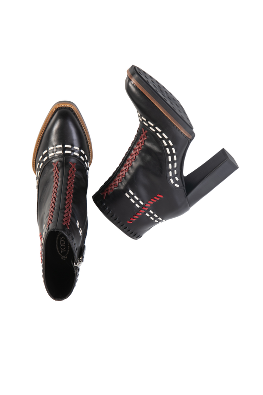 TODS BOTA CANO MEDIO PESPONTO TRICOLOR