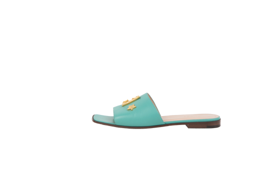 GUCCI SANDAL FLAT LOGO ESMERALDA - 36 BR