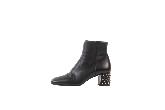 PRADA BLACK ANKLE BOOTS STUDDED BLOCK - 35 BR