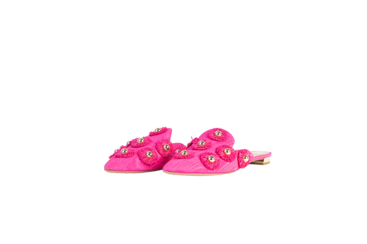 DESAPEGO THASSIA NAVES AQUAZZURA MULE ROSA BROCA