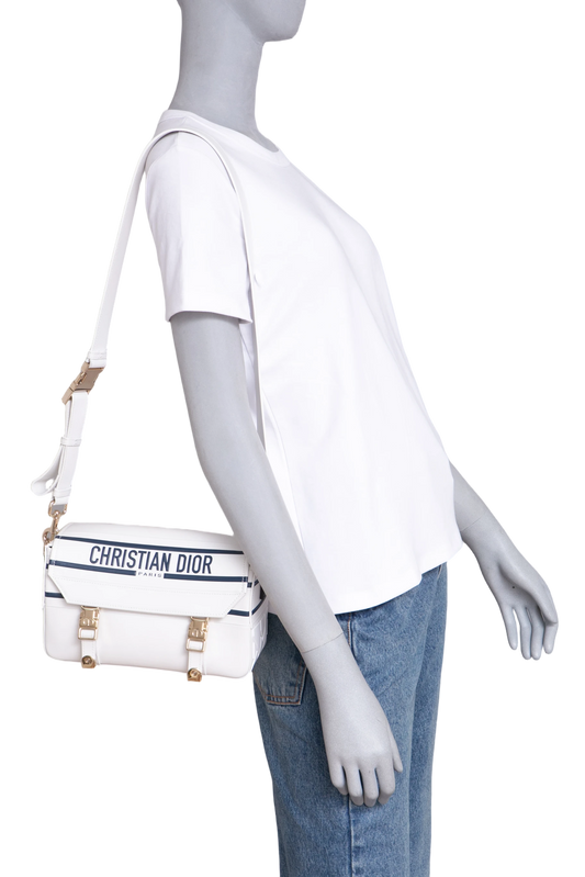 DIOR DIORCAMP SMALL MESSENGER WHITE & BLACK