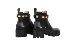 GUCCI ANKLE BOOTS GG CRYSTALS BLACK