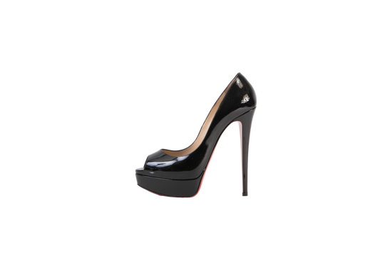 DESAPEGO THASSIA NAVES CHRISTIAN LOUBOUTIN PEEP TOE VERNIZ BLACK