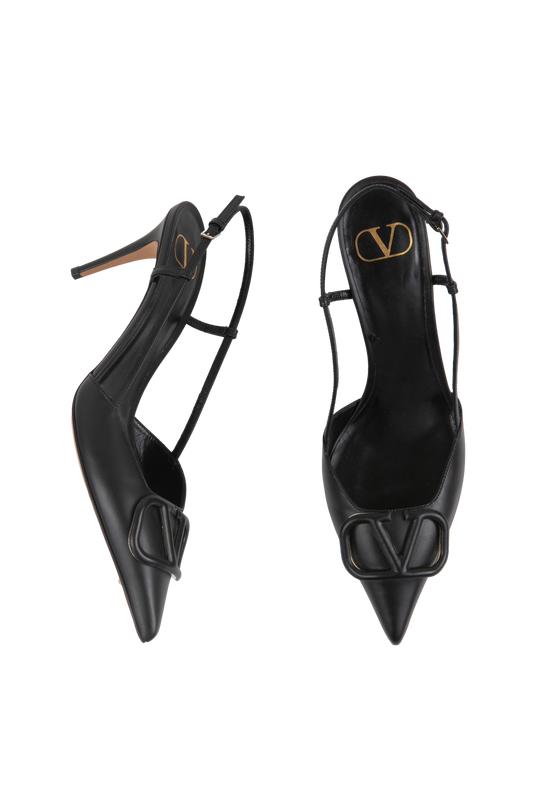 VALENTINO SALTO VLOGO SLINGBACK BLACK