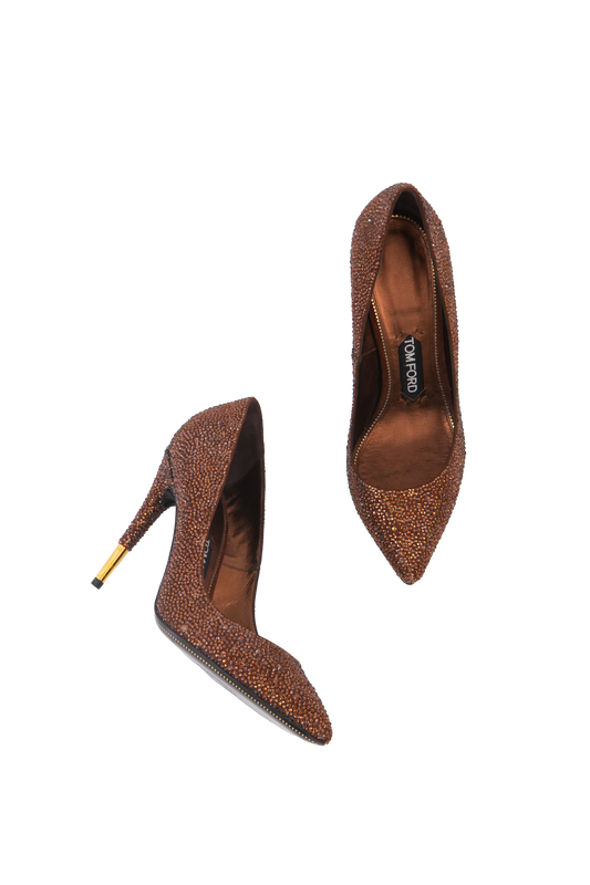 TOM FORD SCARPIN CRYSTAL BROWN