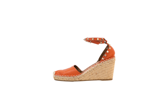 VALENTINO ESPADRILLE PLATAFORMA ROCKSTUD ORANGE