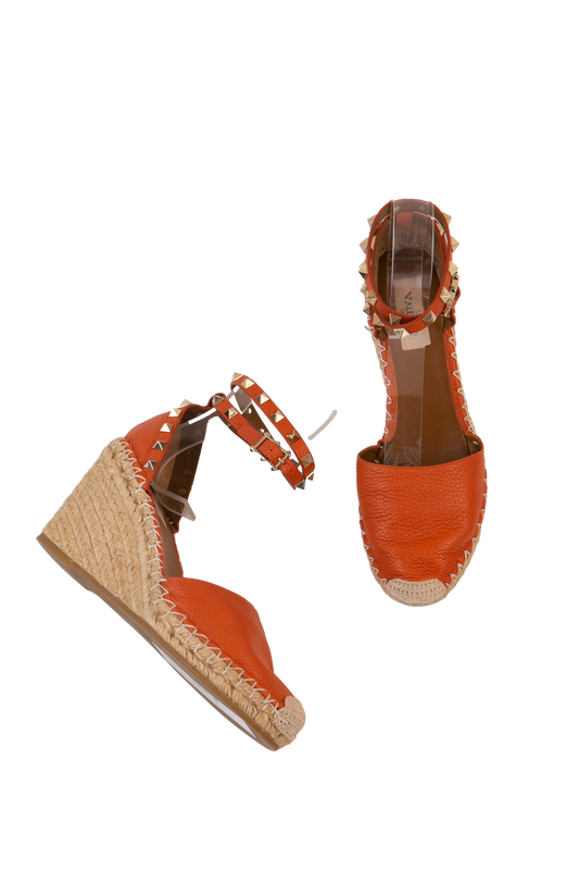 VALENTINO ESPADRILLE PLATAFORMA ROCKSTUD ORANGE