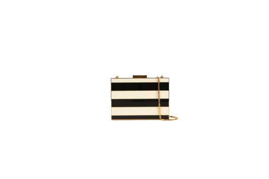 VALENTINO CLUTCH LISTRADA E CORRENTE GOLD