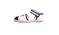 CHANEL INTERLOCKING CROCHET B&W ESPADRILLE - 36 BR