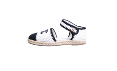 CHANEL INTERLOCKING CROCHET B&W ESPADRILLE - 36 BR