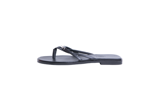 HERMÈS SANDAL MISS CALFSKIN BLACK - 38 BR