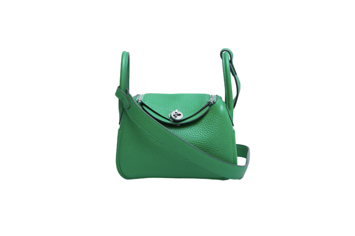 HERMÈS MINI LINDY 20 CLEMENCE VERT BAMBOO