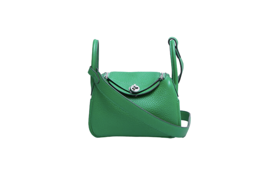 HERMÈS MINI LINDY 20 CLEMENCE VERT BAMBOO
