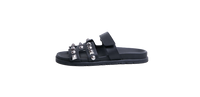 HERMÈS SANDAL CHYPRE STUDDED LEATHER BLACK