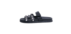 HERMÈS SANDAL CHYPRE STUDDED LEATHER BLACK