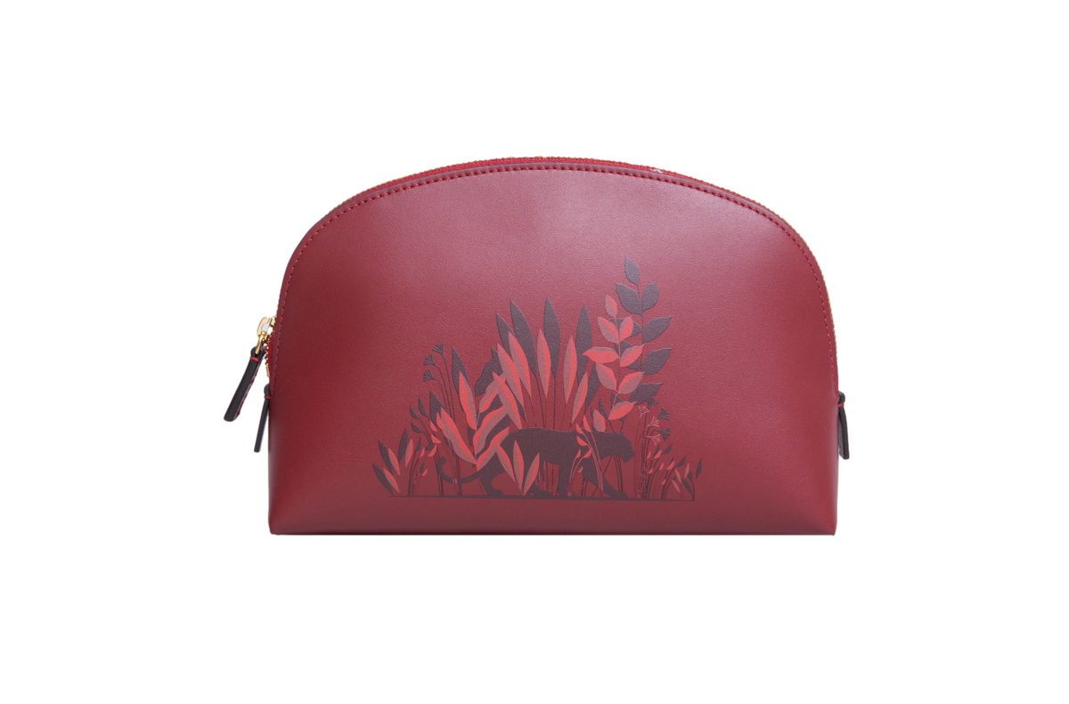 CARTIER POUCH PANTHERE ZIP COSMETIC RED