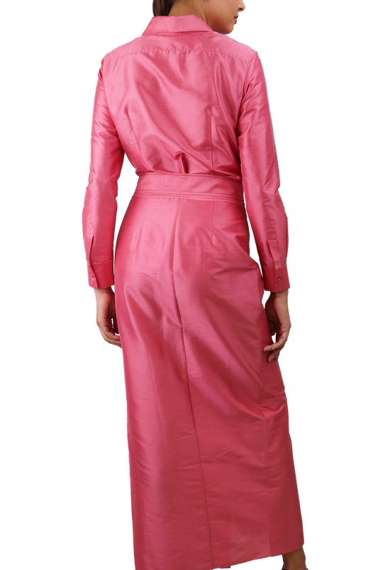 CHRISTIAN DIOR SET PINK SKIRT & SHIRT ROSE