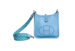 HERMÈS MINI EVELYNE CLEMENCE TURQUOISE