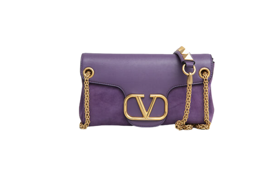 VALENTINO STUD SIGN SUEDE PURPLE