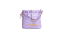 CHANEL MINI 22 SHINY CALFSKIN QUILTED LIGHT PURPLE