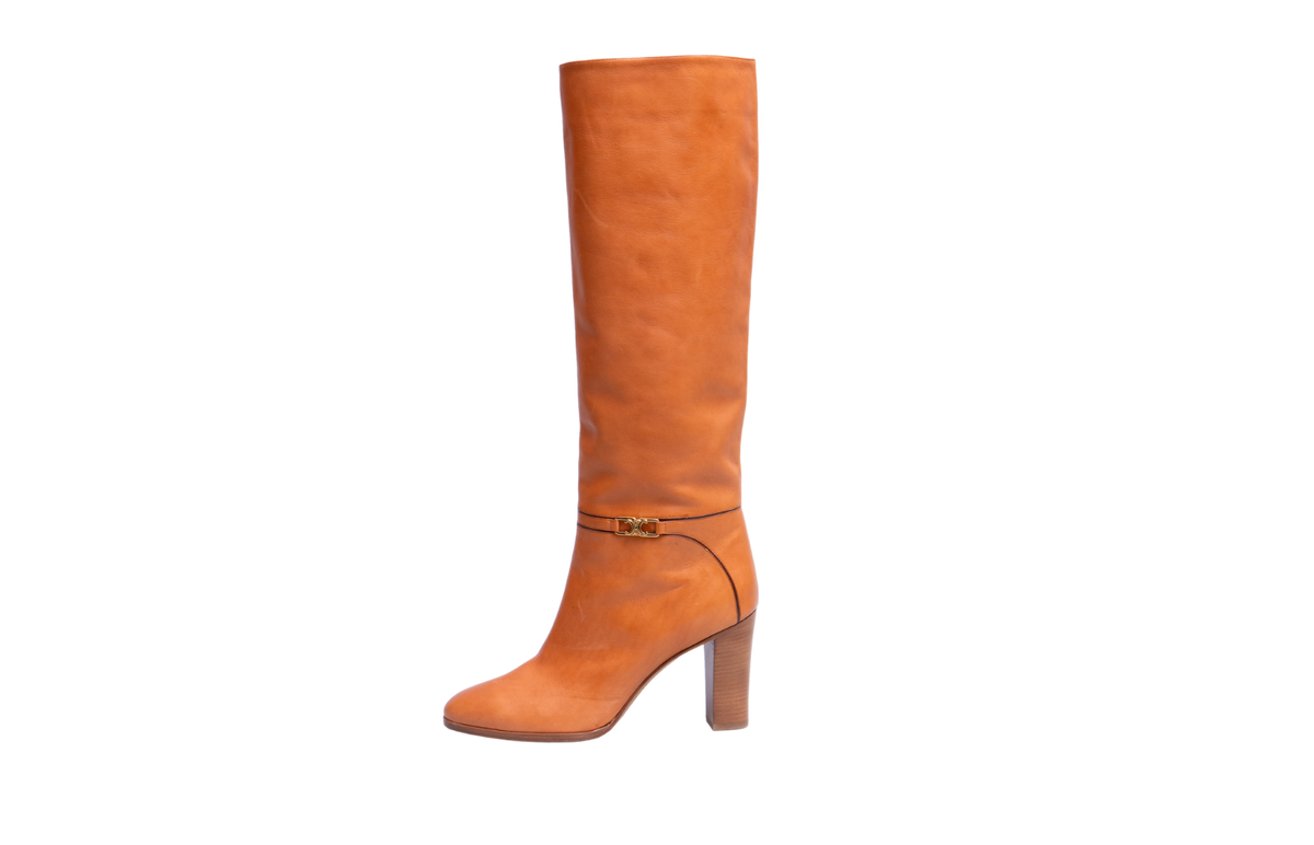 CELINE CLAUDE BOOTS TRIOMPHE CARAMEL - 40 BR