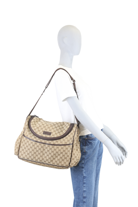 GUCCI GG MONOGRAM CANVAS DIAPER BAG