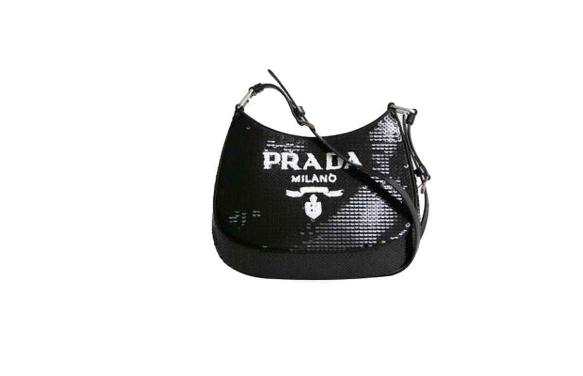 PRADA CLEO BAG SEQUINS BLACK