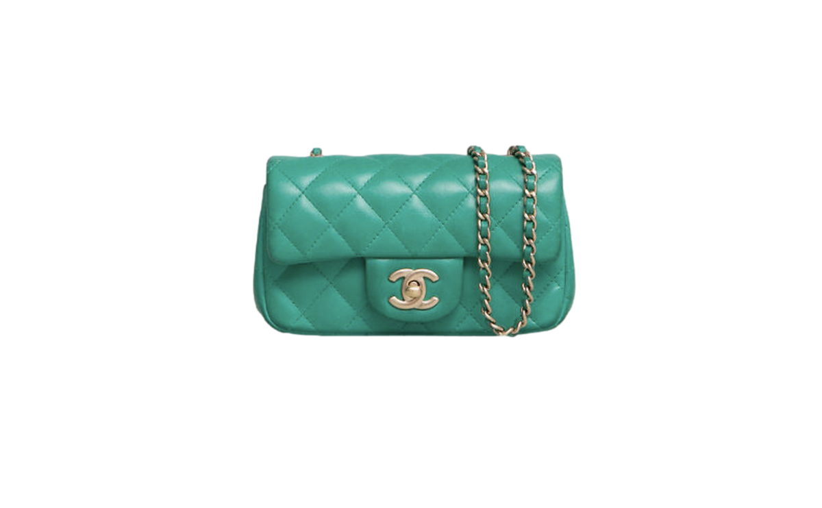CHANEL EXTRA MINI SF LAMBSKIN GREEN