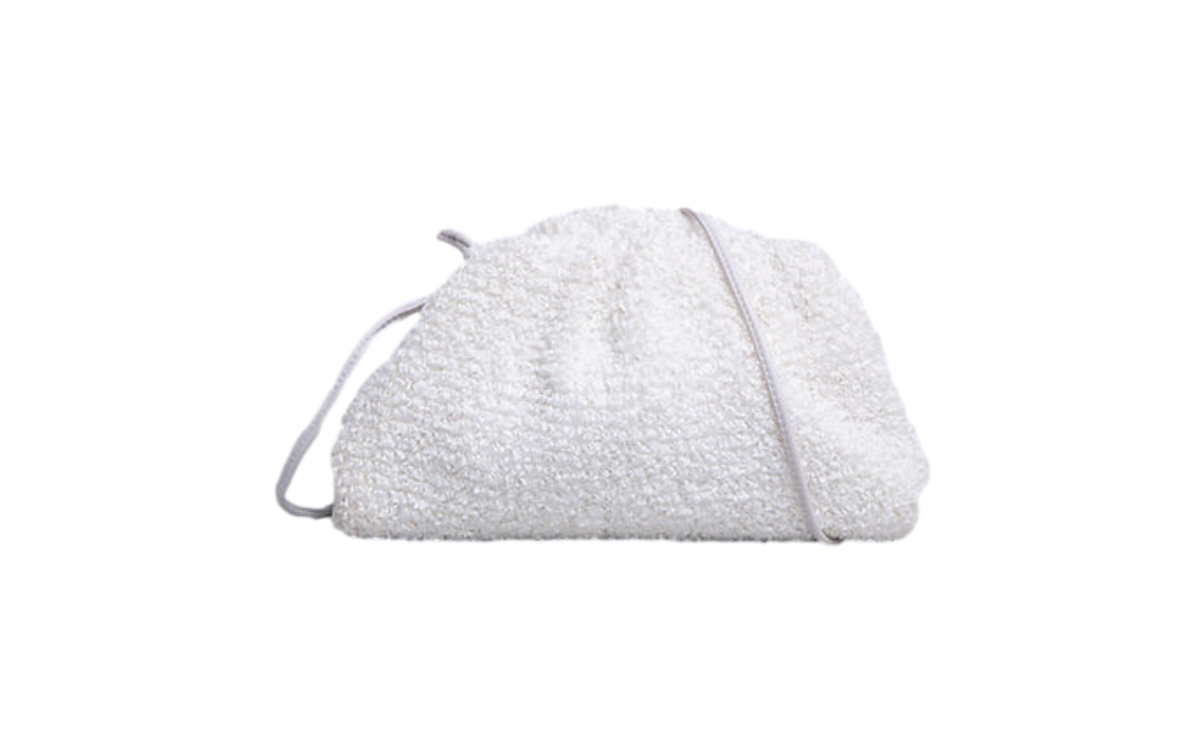 BOTTEGA BOUCLE CURLY RAFFIA CHALK