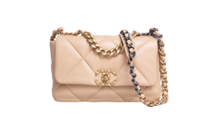 CHANEL 19 SMALL FLAP BAG LAMBSKIN CREAM 2025