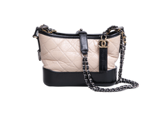 CHANEL GABRIELLE HOBO SMALL BICOLOR BEIGE AND BLACK