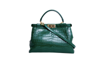 FENDI PEEKABOO MEDIUM CROCO EMBOSSED GREEN