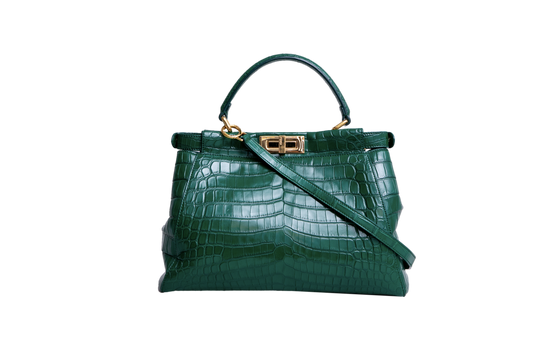 FENDI PEEKABOO MEDIUM CROCO EMBOSSED GREEN