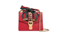 GUCCI SYLVIE SMALL WEB LEATHER RED